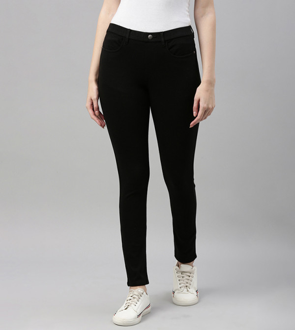 Solid Skinny Fit Stretch Jeggings