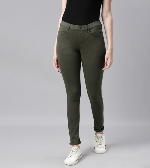 Solid Skinny Fit Stretch Jeggings