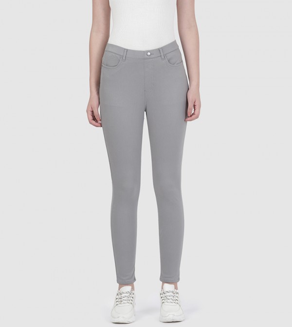 Solid Skinny Fit Stretch Jeggings