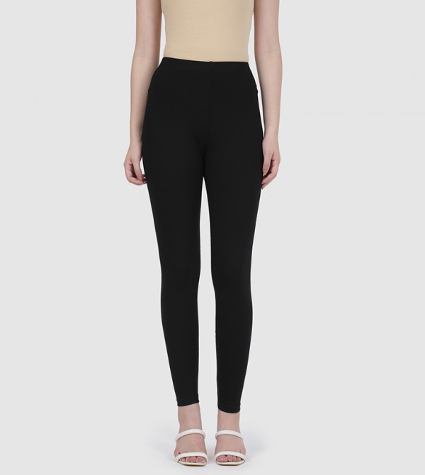Solid Mid Rise Premium Leggings