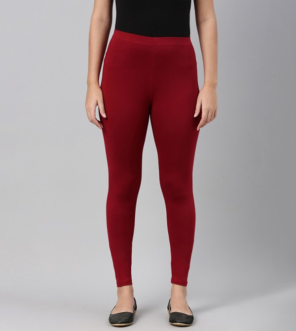 Solid Ankle Length Leggings
