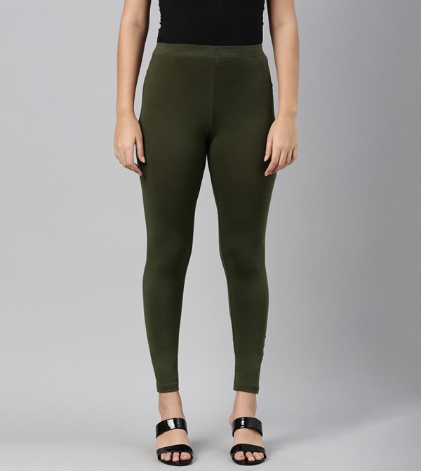 Solid Slim Fit Ankle Length Leggings - Tall