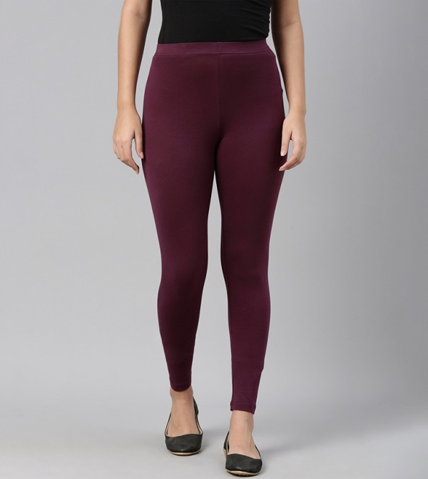 Solid Slim Fit Ankle Length Leggings - Tall