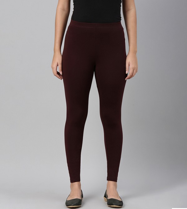 Solid Stretch Ankle Length Leggings