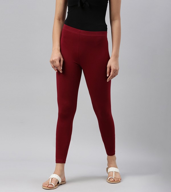 Solid Slim Fit Ankle Length Leggings - Tall