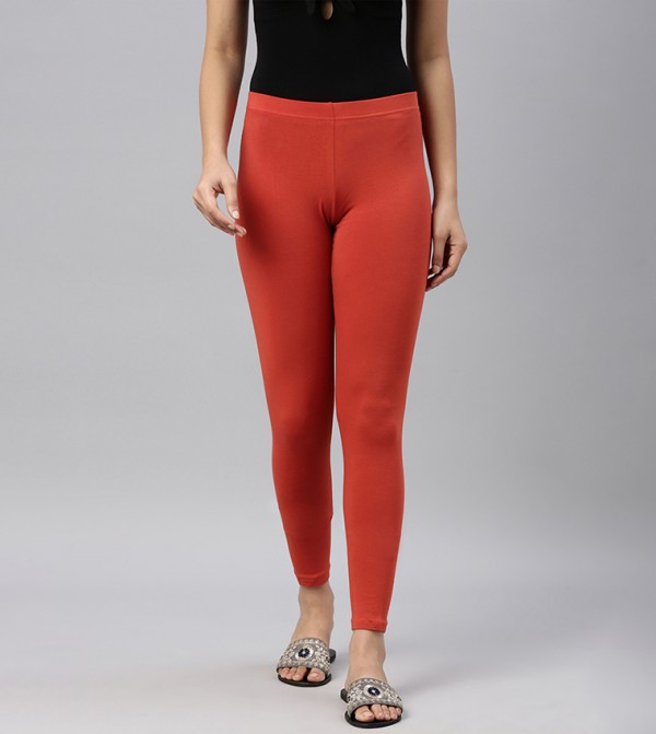 Solid Ankle Length Leggings