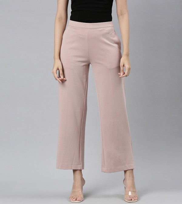 Solid Wide Leg Pants
