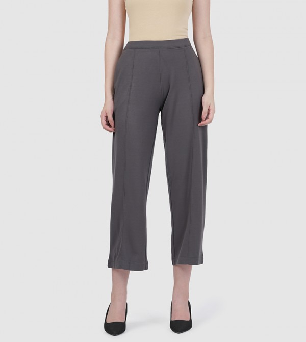 Solid Ponte Wide Leg Pants