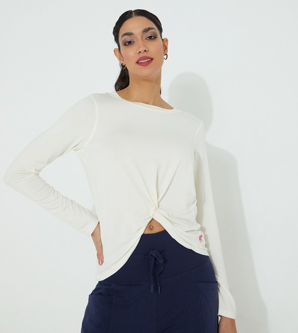 Solid Front Knot T-Shirt