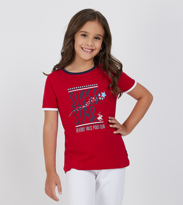 تيشيرت كم قصير بطبعة