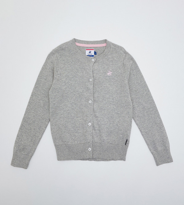 Girl's Solid Long Sleeves Cardigan