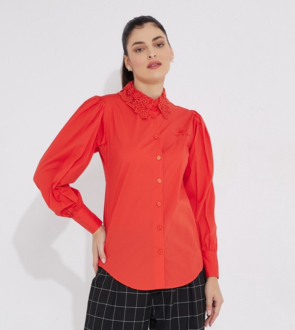 Solid Bishop Sleeves Shirt