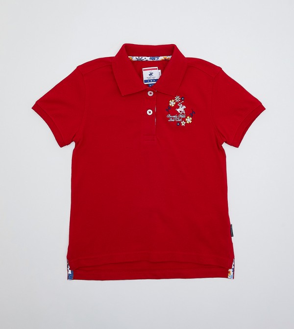 Girl's Solid Short Sleeves Polo T-Shirt