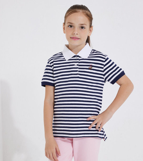 Girl's Striped Polo T-Shirt