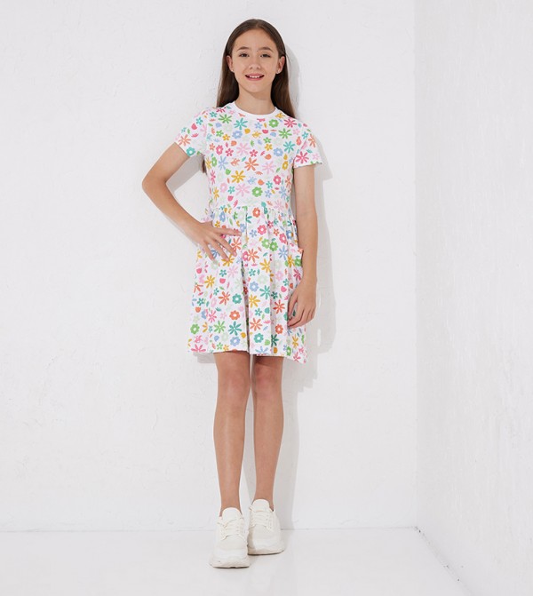 Floral Printed Fit and Flare Dress