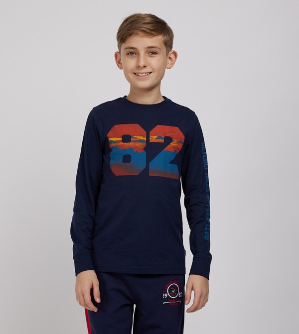Typography Printed Crew Neck T-Shirt