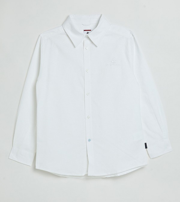 Buy Beverly Hills Polo Club Logo Embroidered Long Sleeves Shirt in White 6thStreet UAE