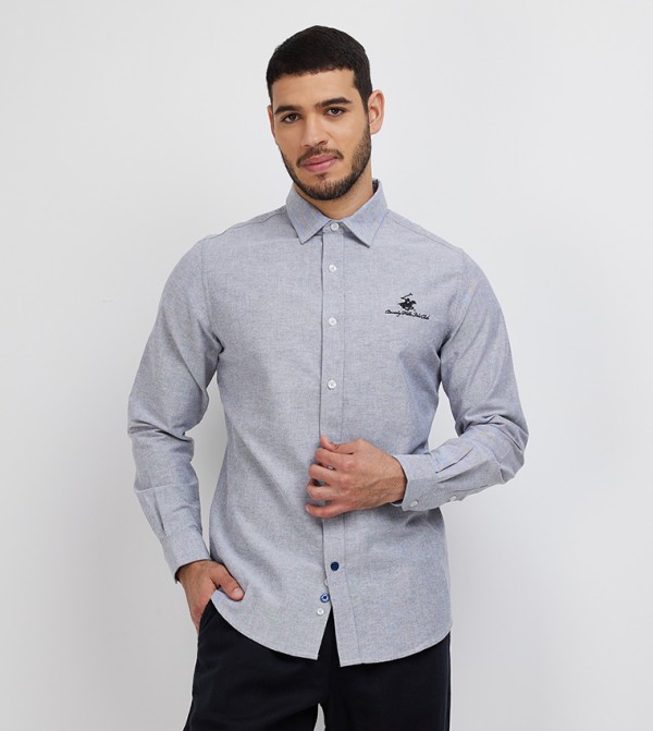 Logo Embroidered Long Sleeves Shirt