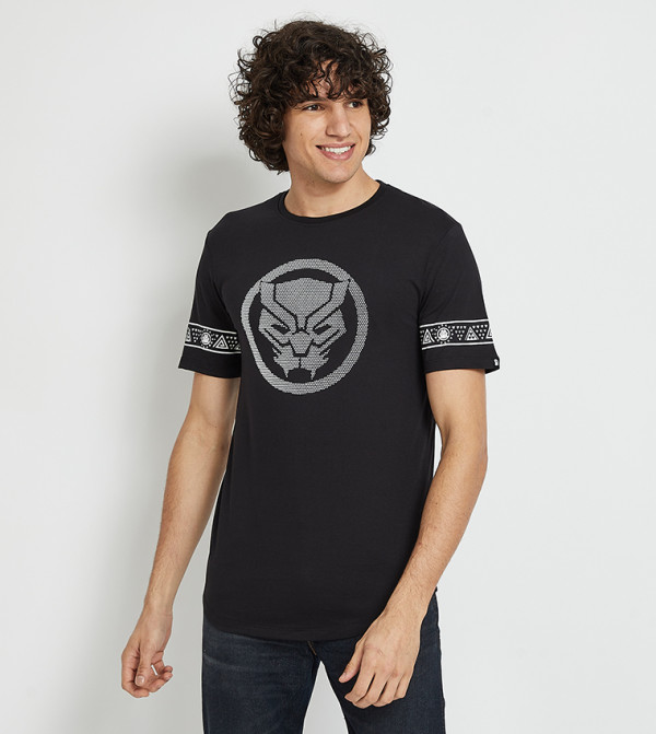 Black Panther Printed Short Sleeves T-Shirt