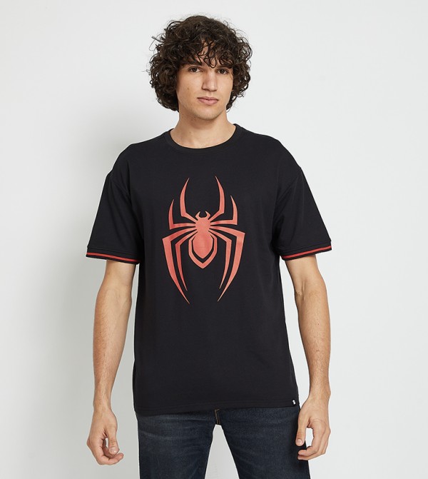 Official Marvel Spiderman Logo Printed Oversized T-Shirt