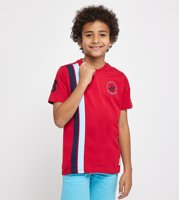 Logo Embroidered Crew Neck T-Shirt