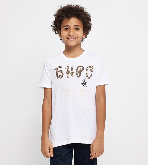 Logo Embroidered Crew Neck T-Shirt