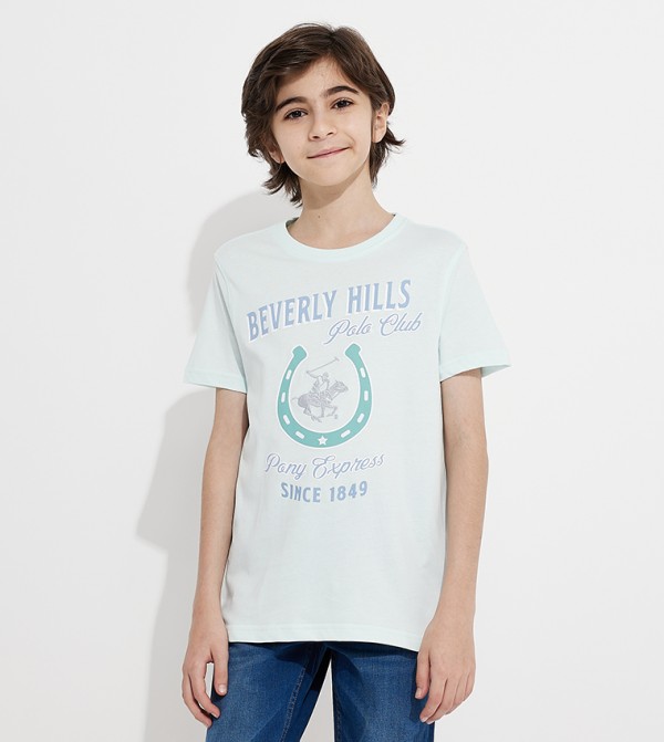 Logo Printed Short Sleeves Casual T-Shirt