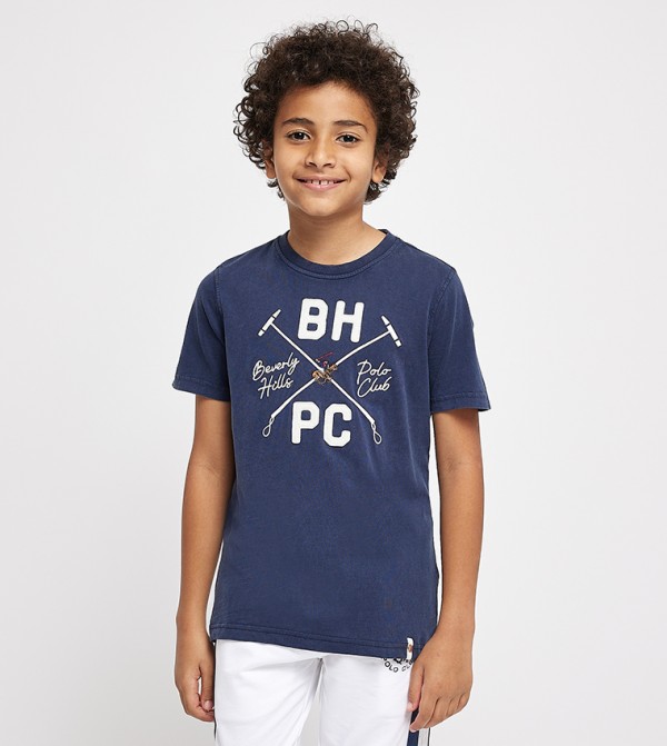 Logo Embroidered Crew Neck T-Shirt