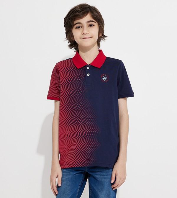 Color Block Short Sleeves Polo T-Shirt