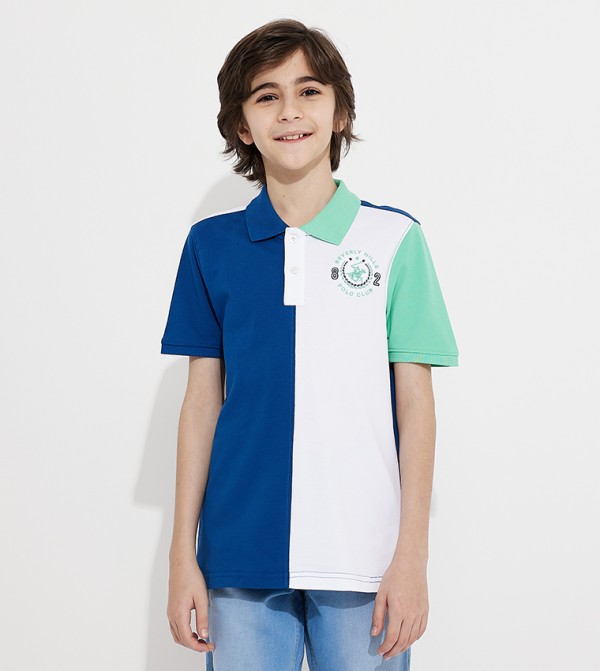 Color Block Short Sleeves Polo T-Shirt