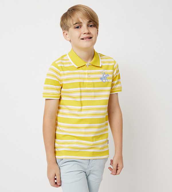 Striped Short Sleeves Polo T-Shirt