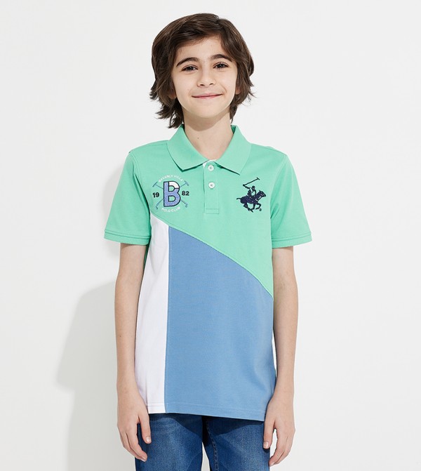 Color Block Short Sleeves Polo T-Shirt