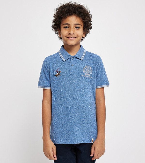 Logo Embroidered Contrast Trim Polo T-Shirt