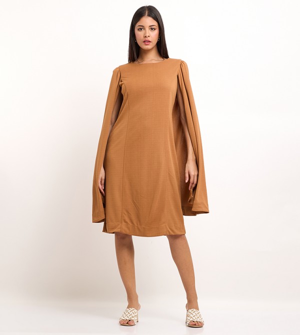 Solid Cosmopolitan Cape Dress