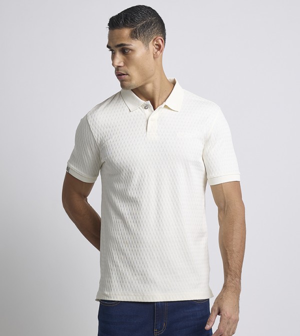 Textured Short Sleeves Polo T-Shirt