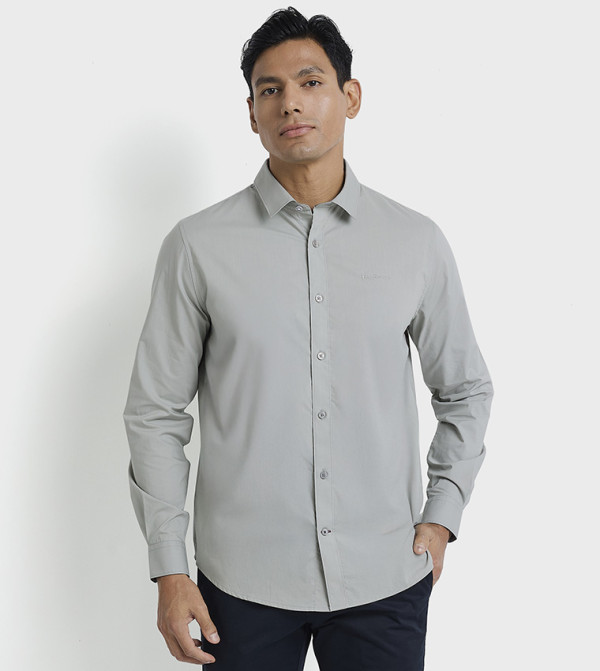 Logo Embroidered Long Sleeves Shirt