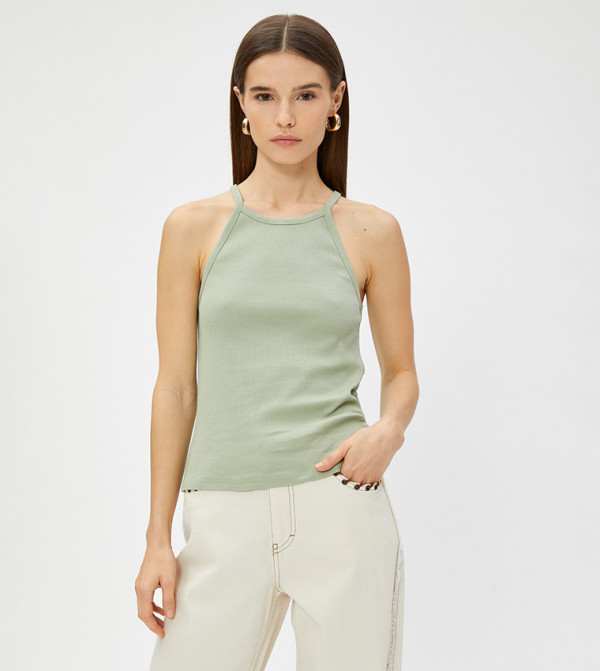 Ribbed Halterneck Top
