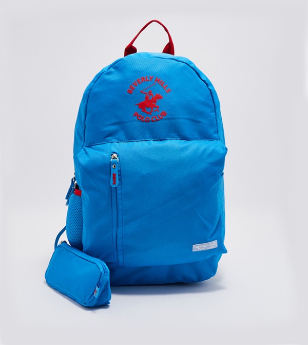 Logo Detail Backpack with Pencil Pouch