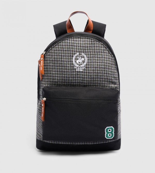 Houndstooth Patterned Backpack
