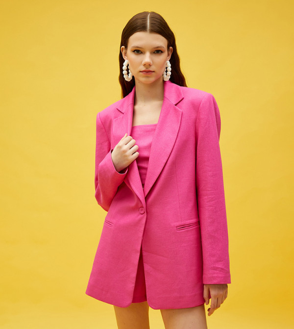 بليزر سادة بأكمام طويلة