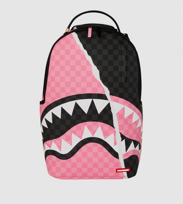 Pink And Black Tear Sip Backpack