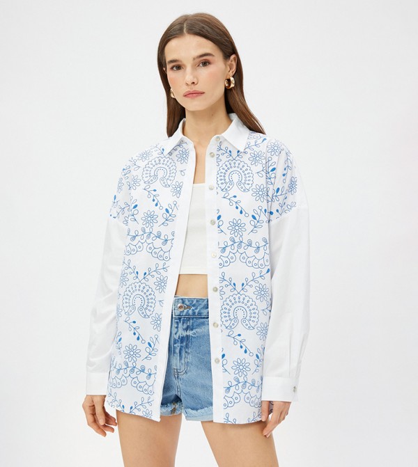 Floral Patterned Long Sleeves Shirt