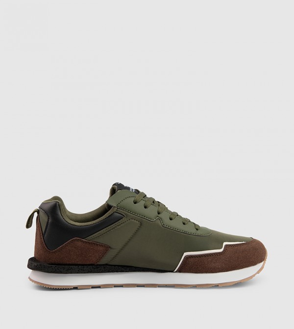 Color Block Lace-Up Sneakers