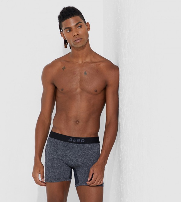 Buy Aeropostale Space Dyed Performance Knit Boxer Briefs In Black