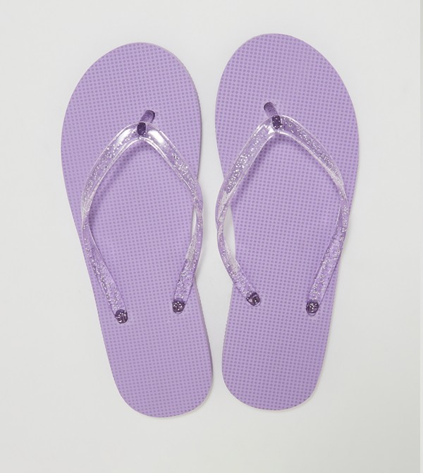 Aeropostale Girl's Glitter Jelly Strap Flip-Flops