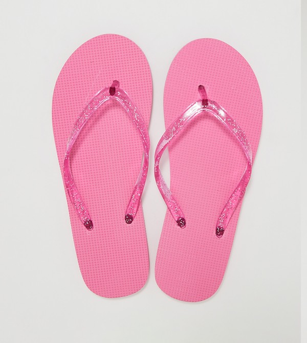 Aeropostale Girl's Glitter Jelly Strap Flip-Flops