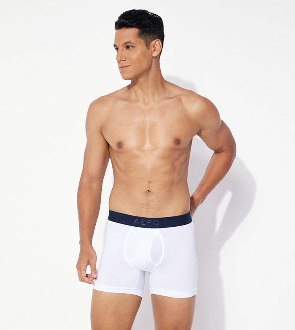 Buy Aeropostale Rubberized Logo Knit Trunk In White