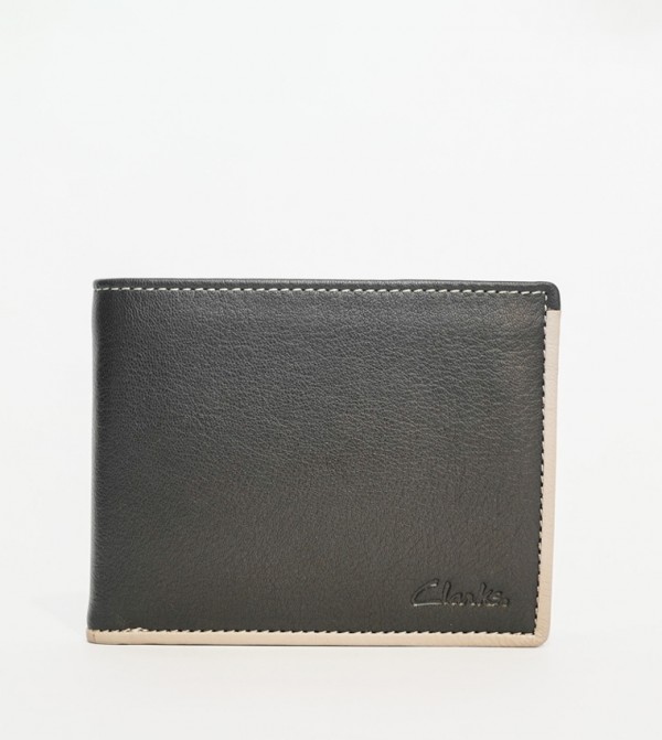 Contrast Trim Bi-Fold Leather Wallet