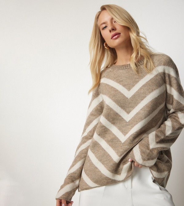 Crew Neck Long Sleeves Sweater