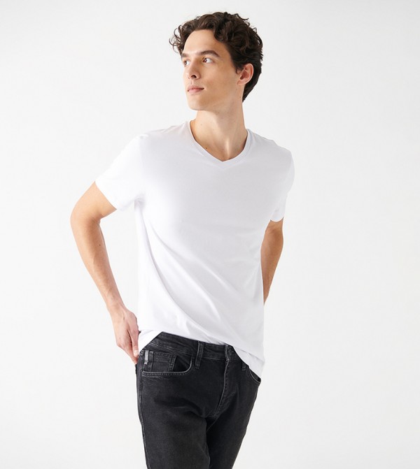 Calvin klein v neck t shirts slim sales fit